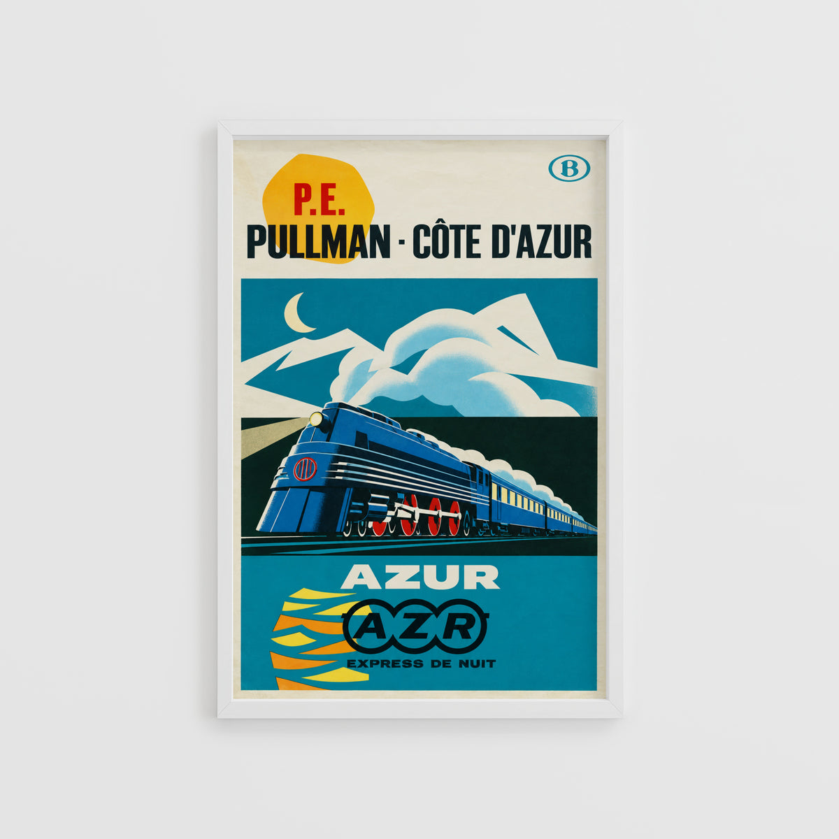 Vintage Print Poster, Pullman Cote d'Azur Train Art