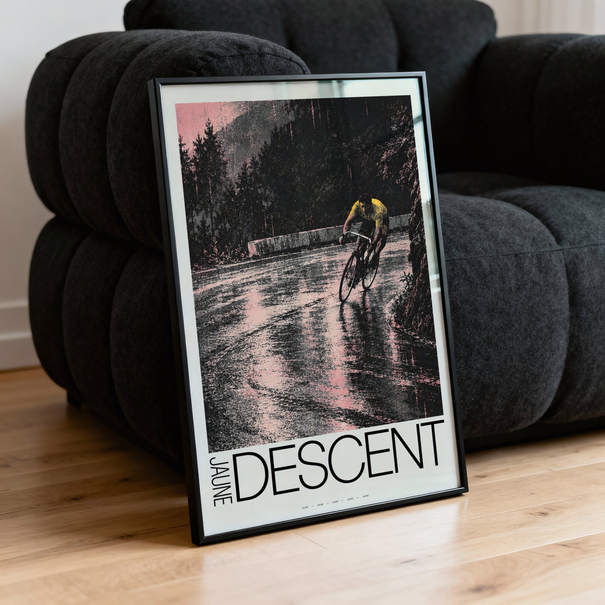 Vintage Cycling Poster, Wet Road Descent Wall Art Print