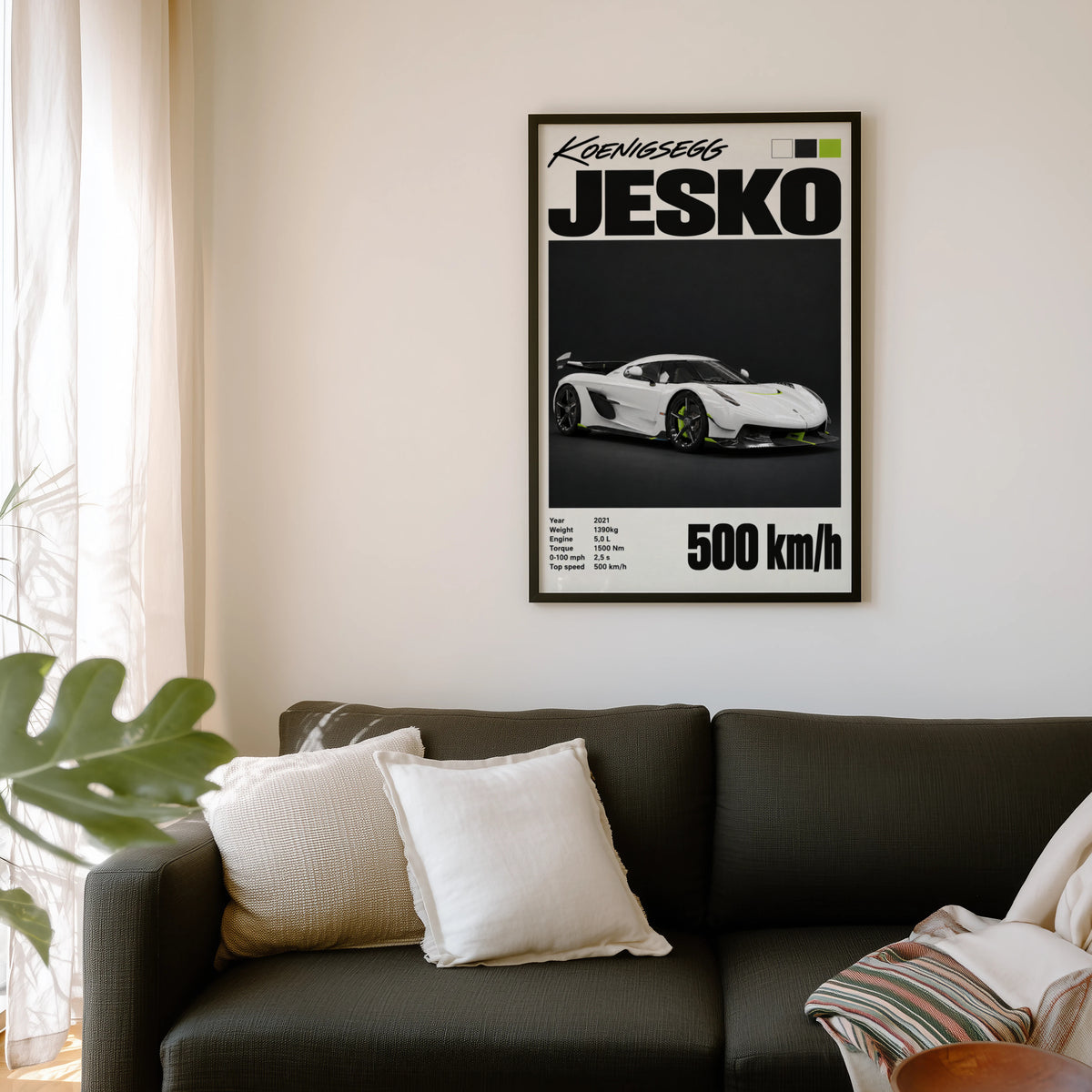 Vintage Koenigsegg Jesko Print, Hypercar Wall Art