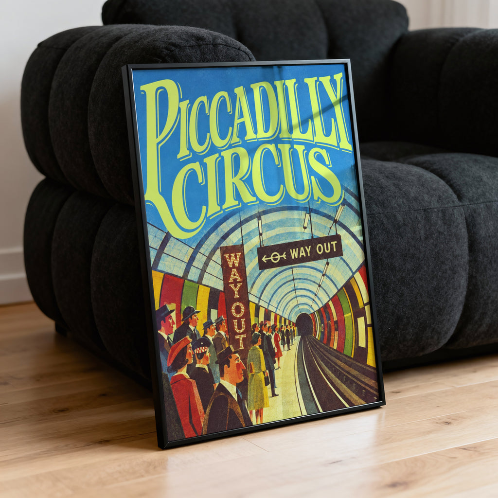 Vintage Piccadilly Circus Poster, London Underground Print