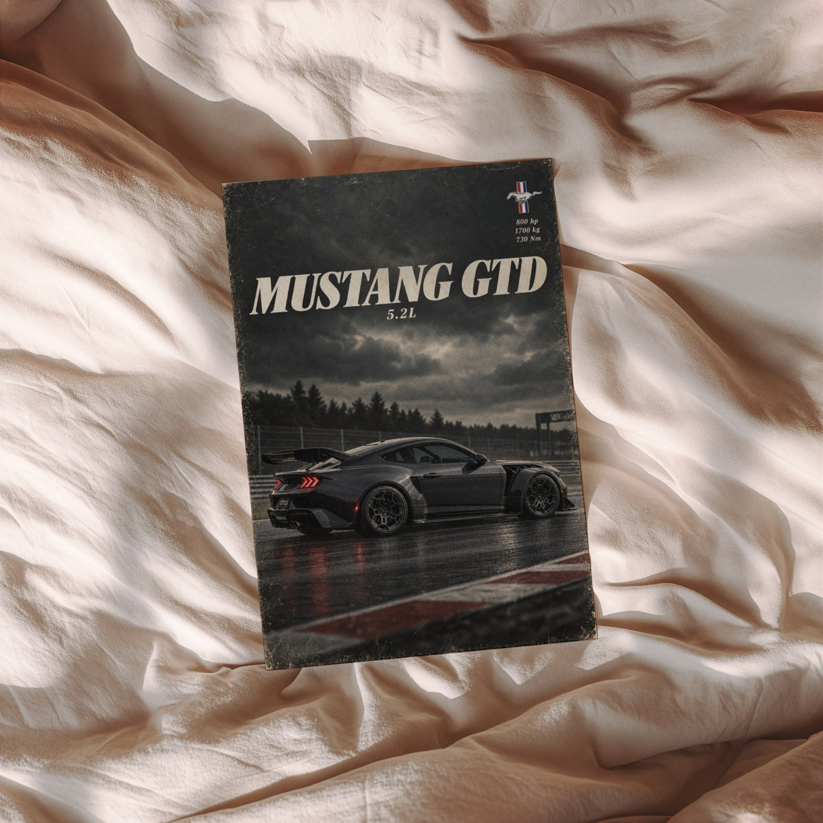 Vintage Mustang GTD Print, Muscle Car Wall Art