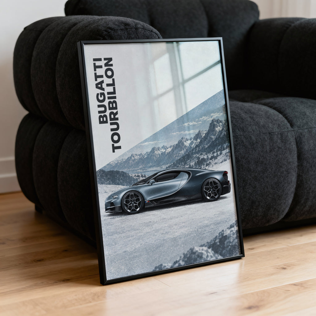 Vintage Bugatti Print, Supercar Wall Art