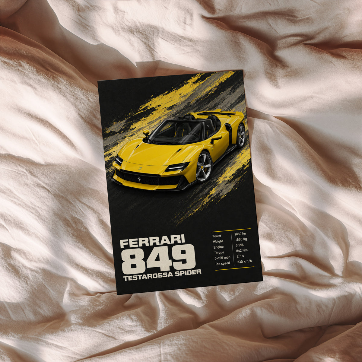 Vintage Ferrari Testarossa Spider Print, Car Art