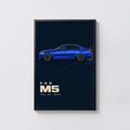Vintage BMW M5 Car Print, Garage Wall Art