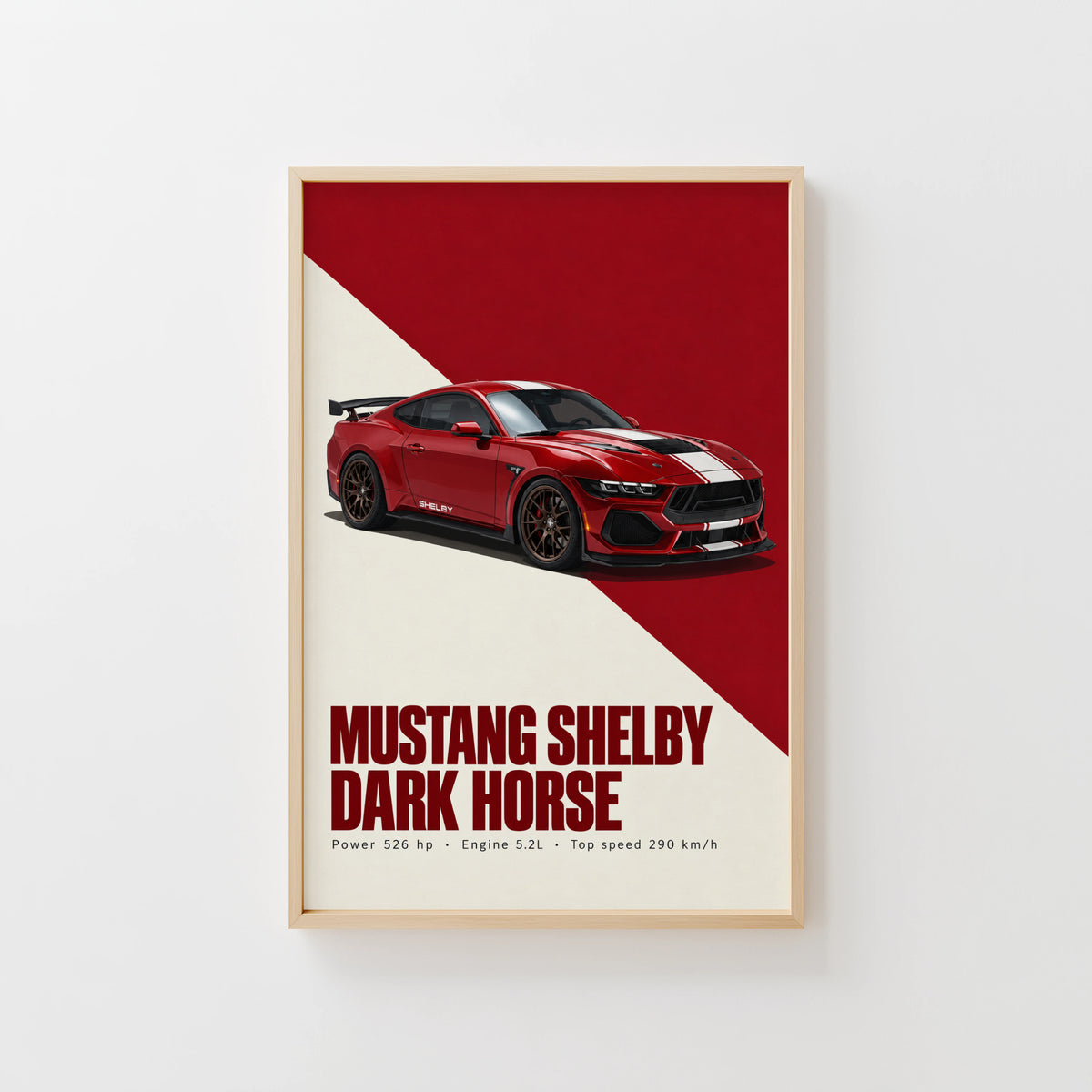 Vintage Mustang Shelby Print, Car Wall Art