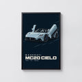 Vintage Maserati MC20 Cielo Print, Car Wall Art