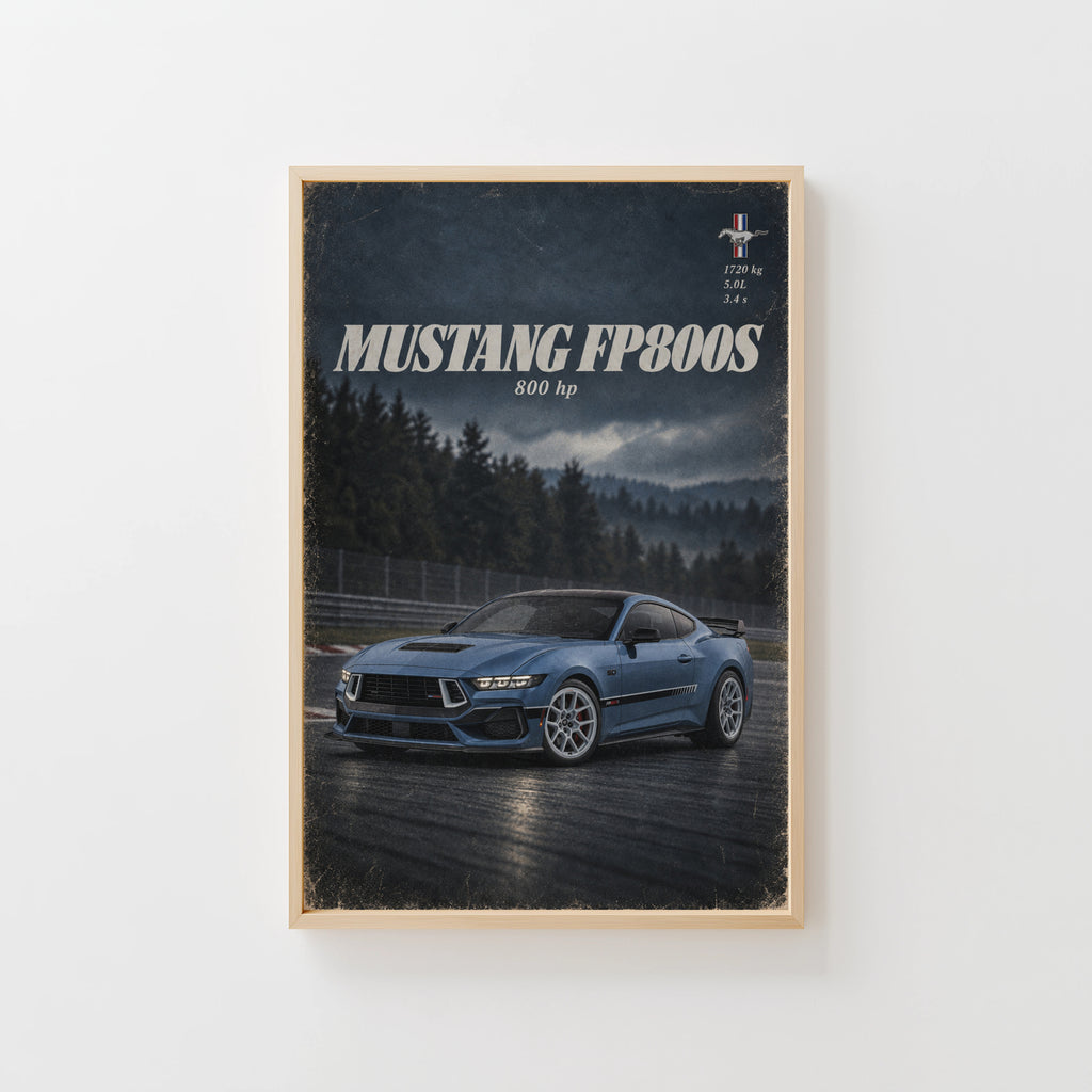 Vintage Mustang FP800S Print, Muscle Car Wall Art