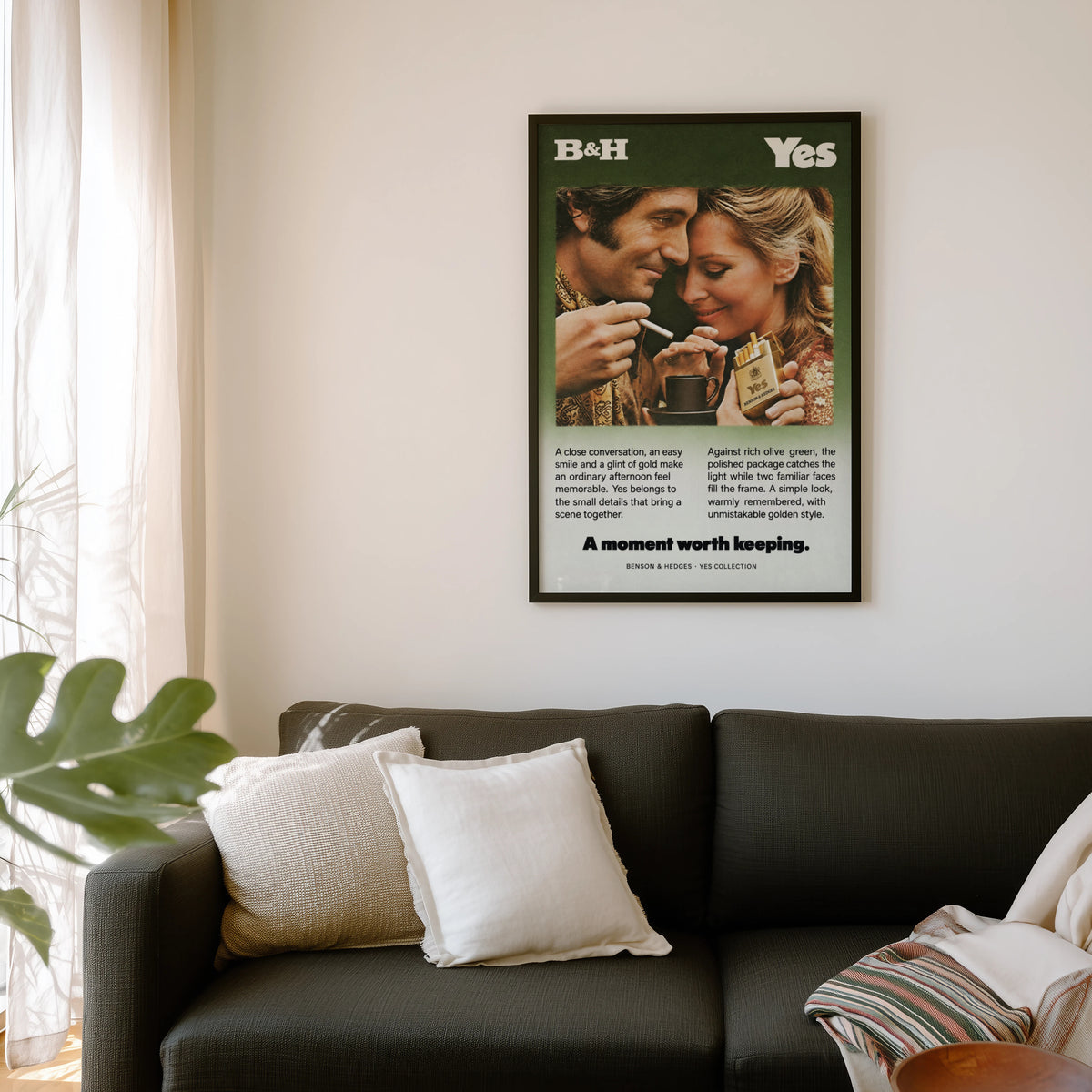Vintage Advert Poster, Retro 1970s Wall Art, Couple Print