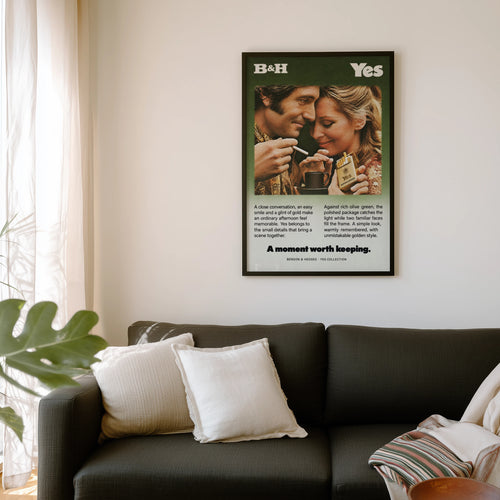 Vintage Advert Poster, Retro 1970s Wall Art, Couple Print