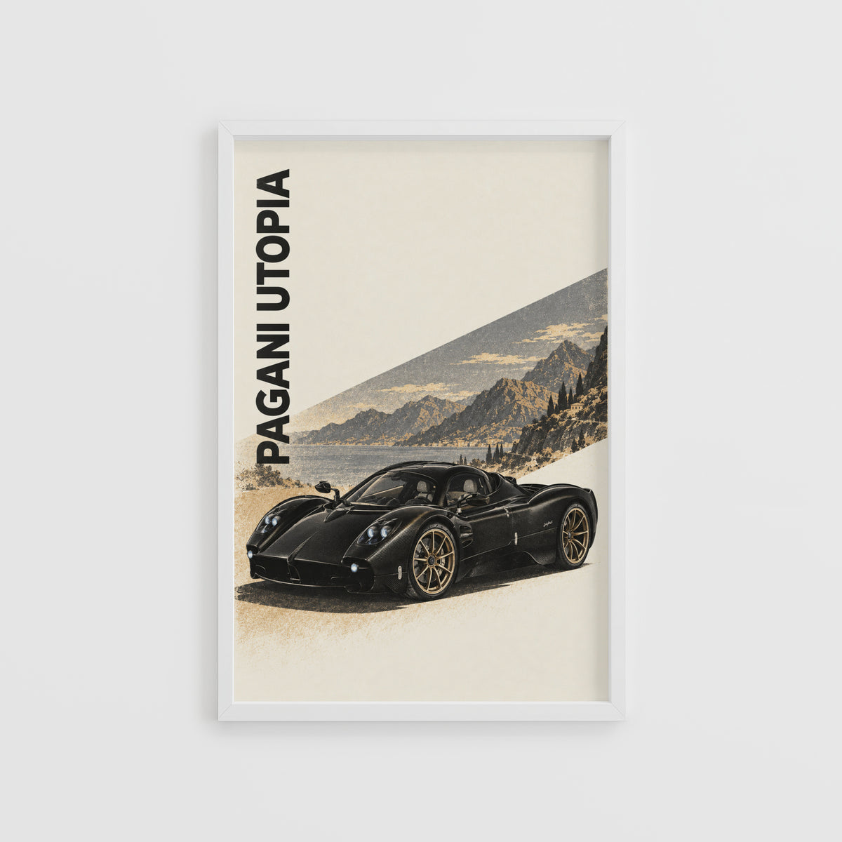 Vintage Pagani Utopia Print, Supercar Wall Art