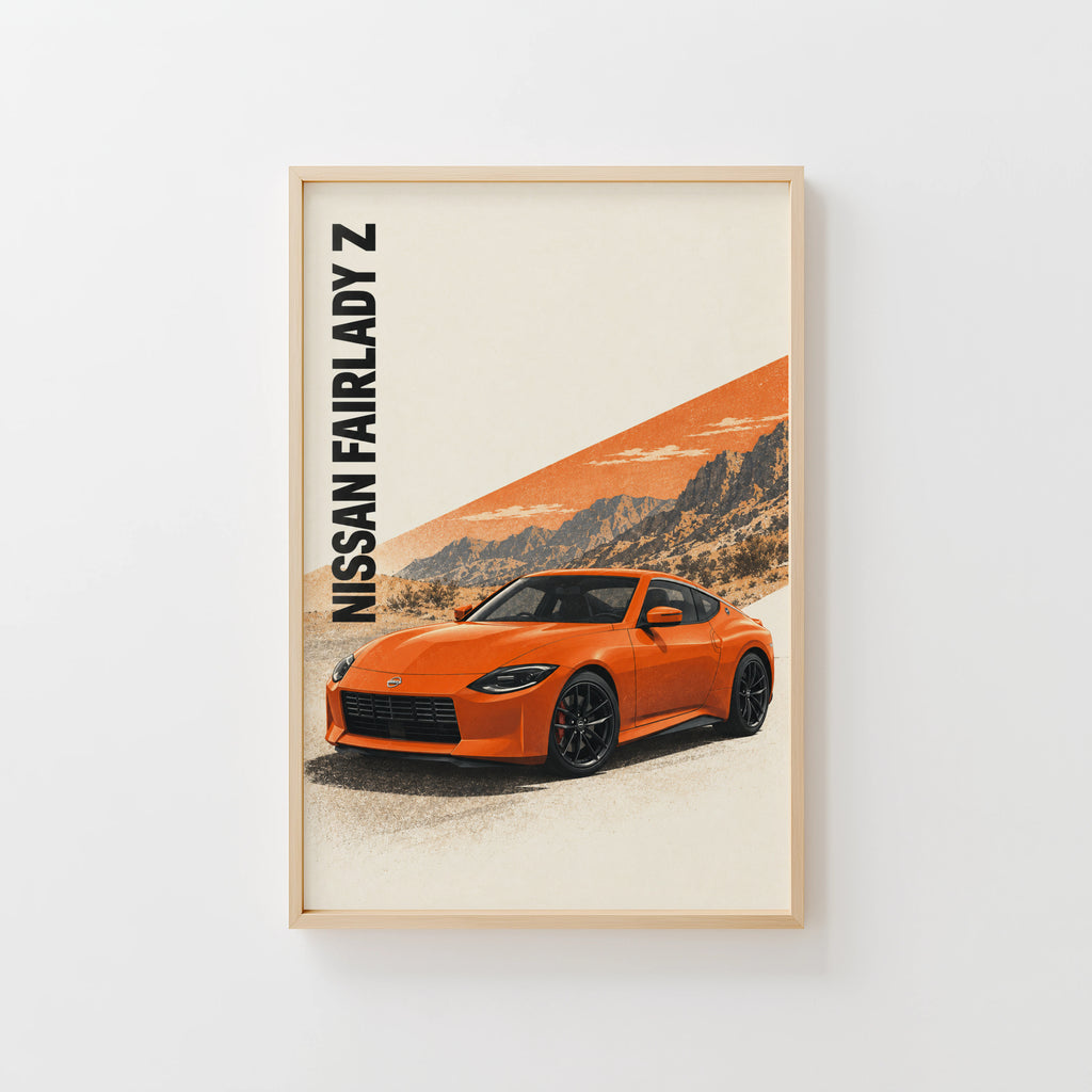 Vintage Nissan Fairlady Z Print, Orange Car Wall Art