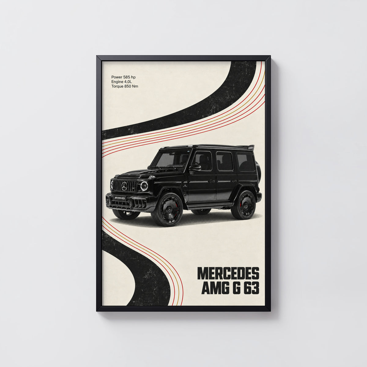 Vintage Mercedes AMG G63 Print, Car Wall Art