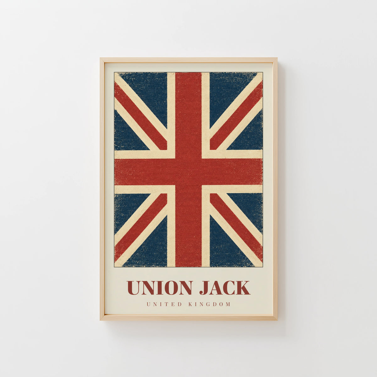 Vintage Union Jack Poster, UK Flag Wall Art, British Print
