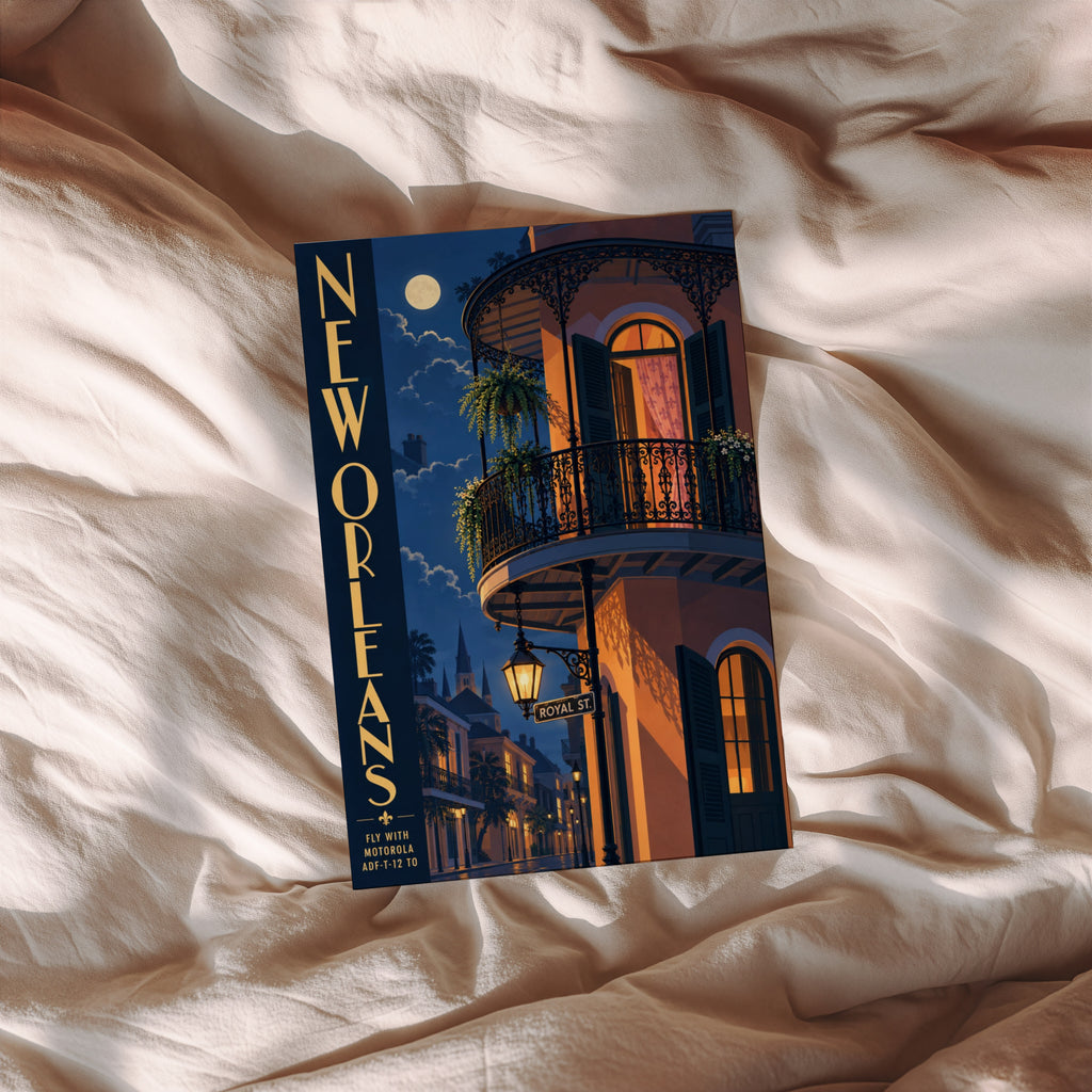 Vintage New Orleans Poster, French Quarter Wall Art