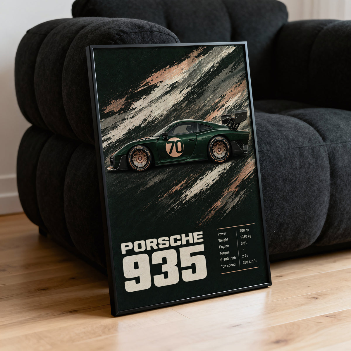 Vintage Porsche 935 Print, Race Car Wall Art