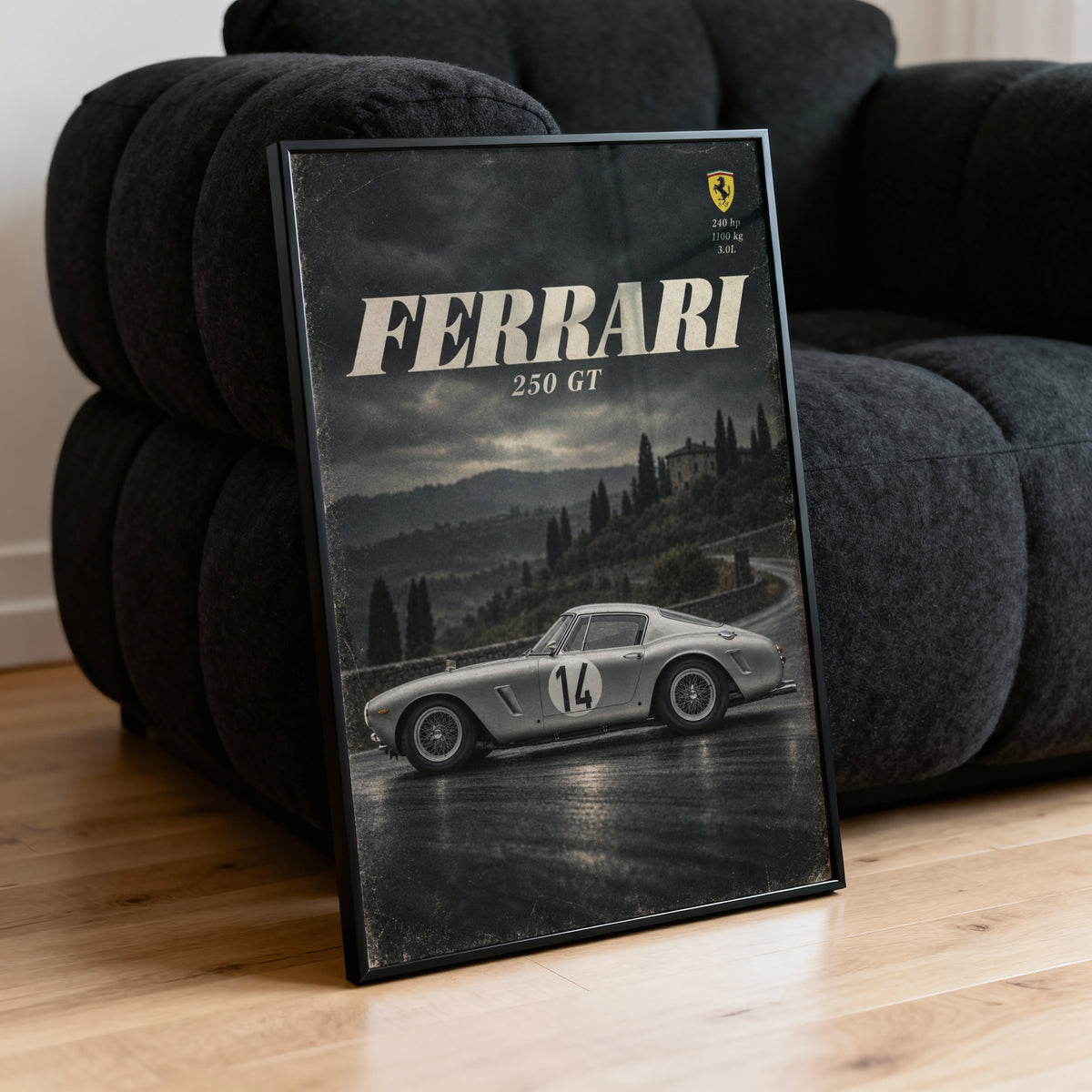 Vintage Ferrari 250 GT Print, Car Poster, Wall Art