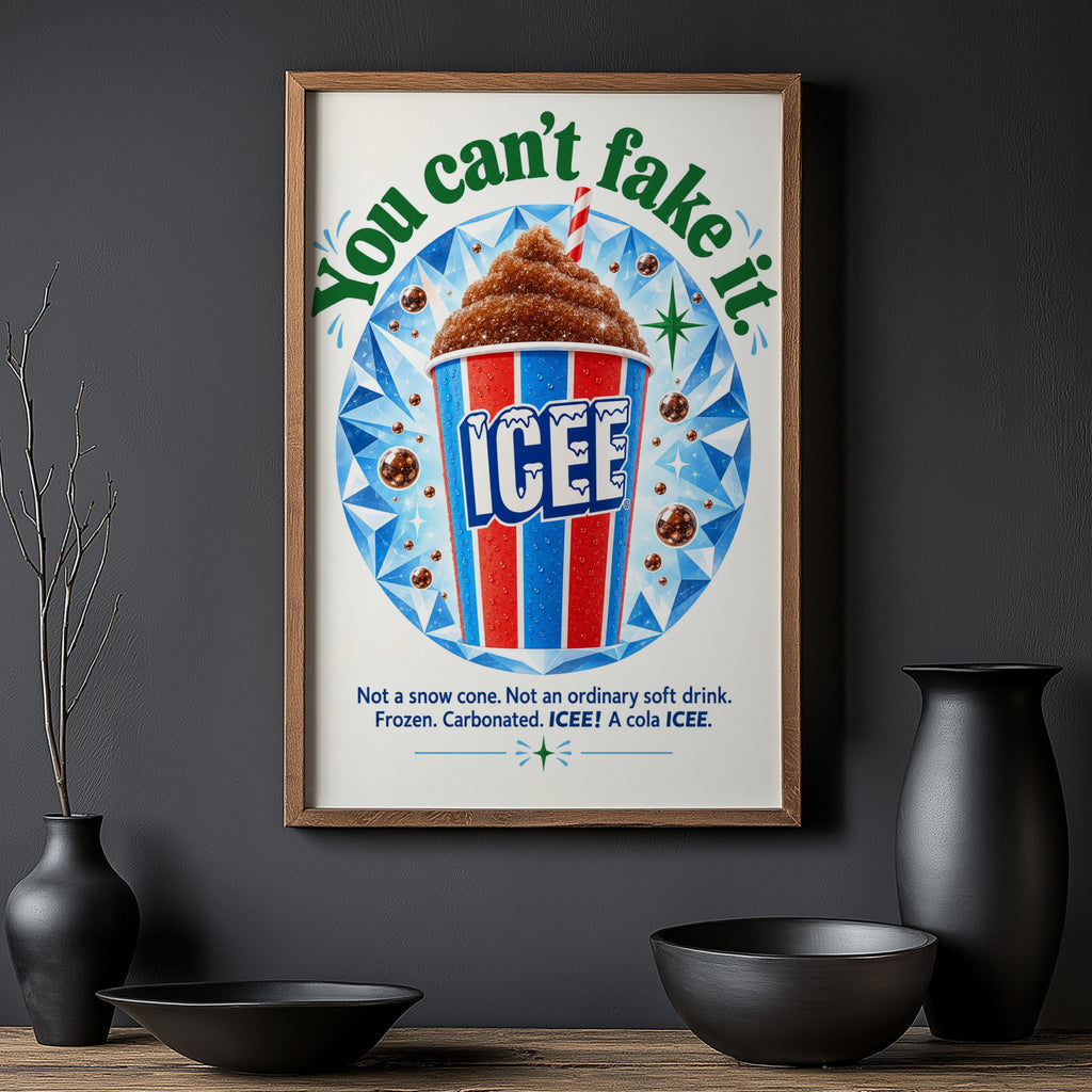 Vintage ICEE Cola Poster, Retro Diner Wall Art, Print