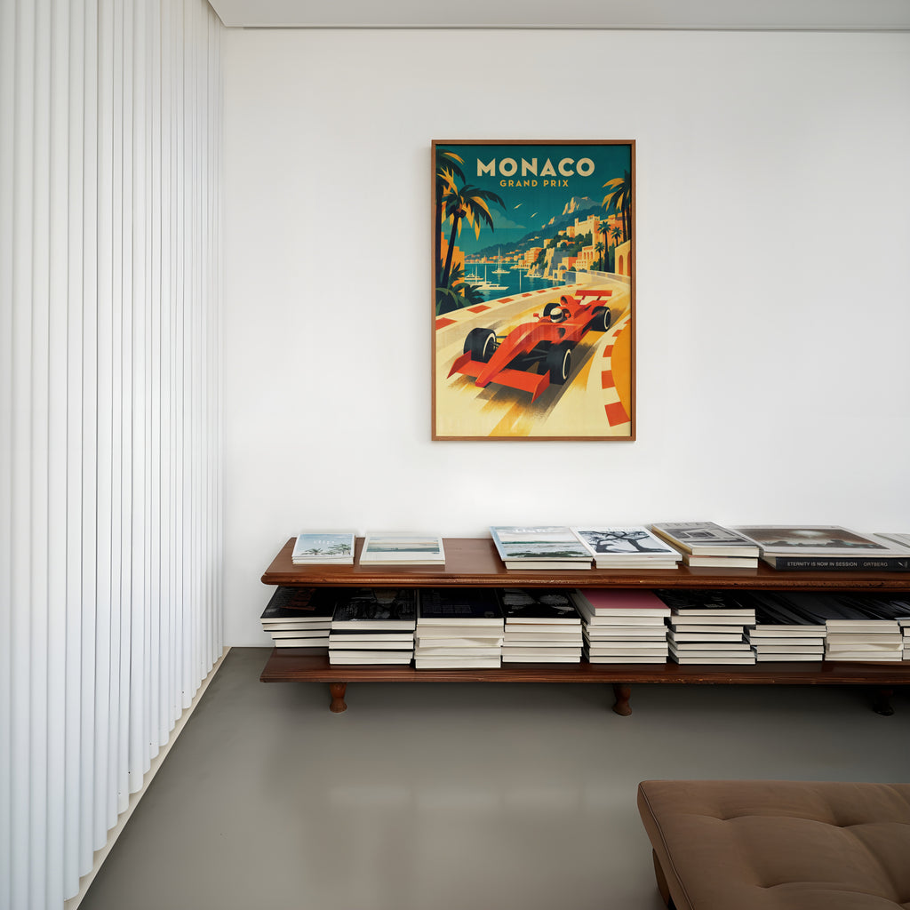 Vintage Monaco Grand Prix Poster, Racing Wall Art, Print