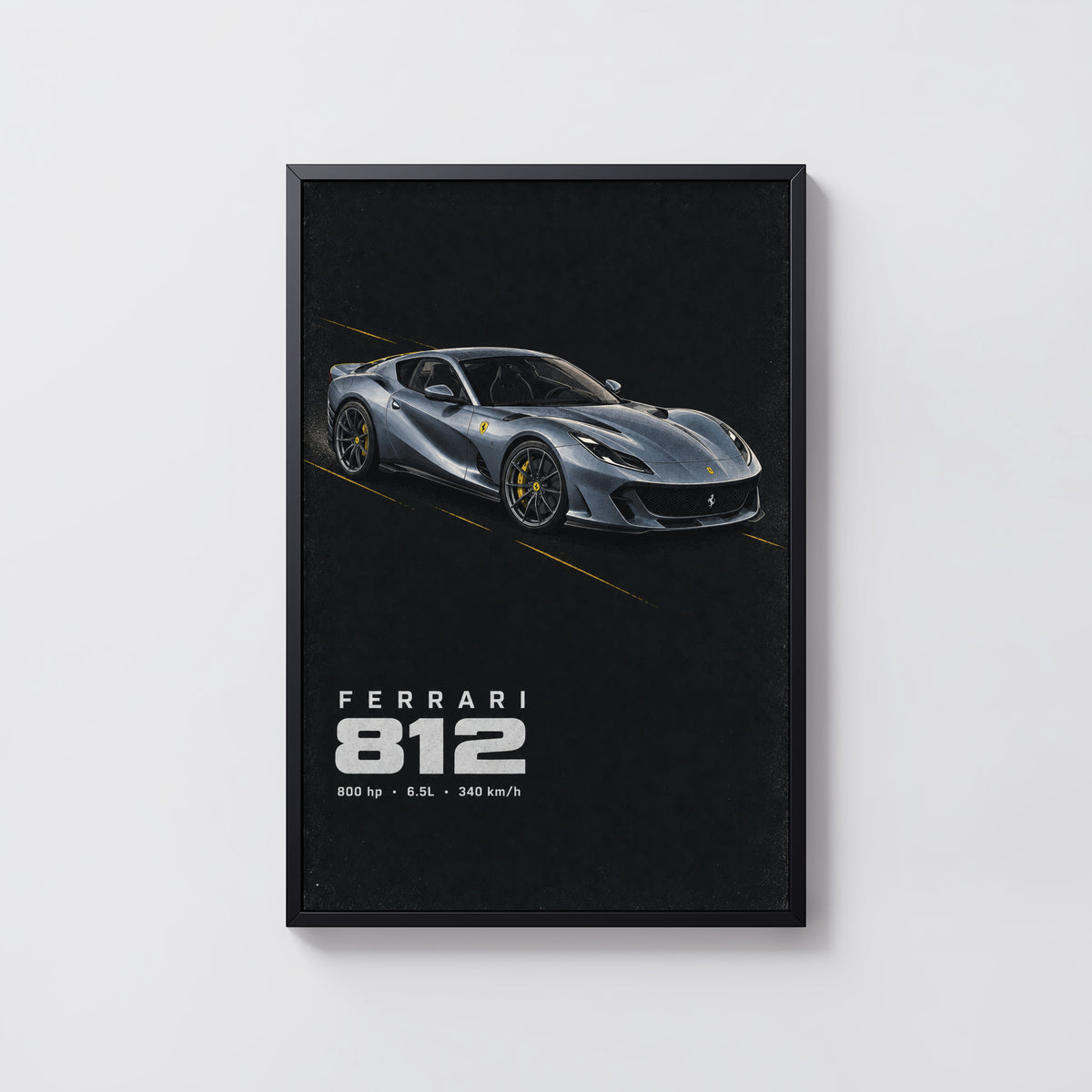 Vintage Ferrari 812 Print, Supercar Wall Art