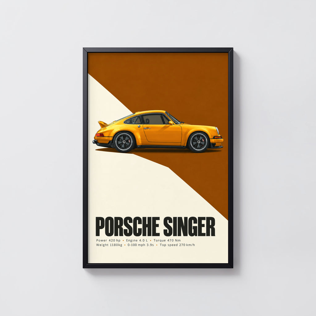 Vintage Porsche Singer Car Print, Wall Art