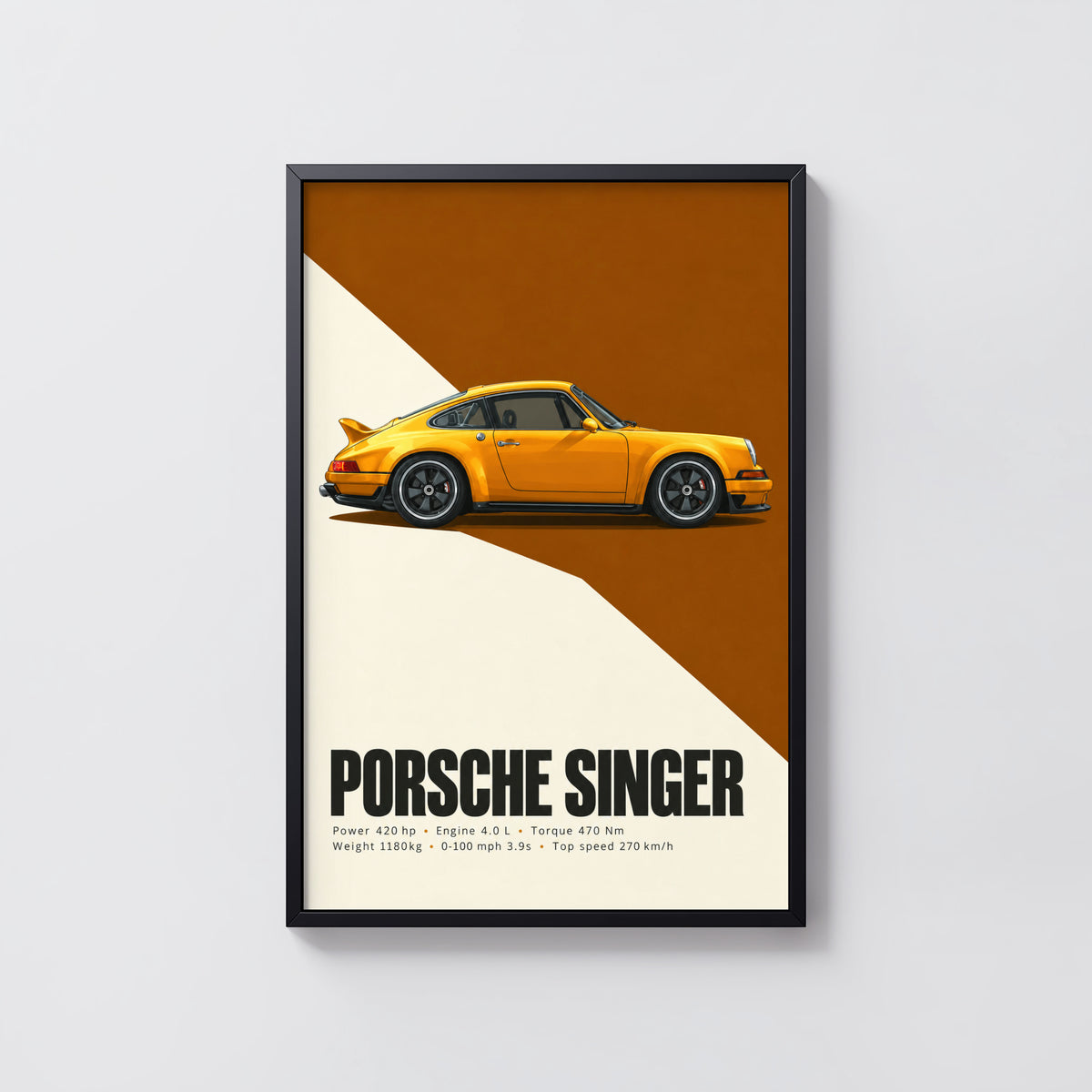 Vintage Porsche Singer Car Print, Wall Art