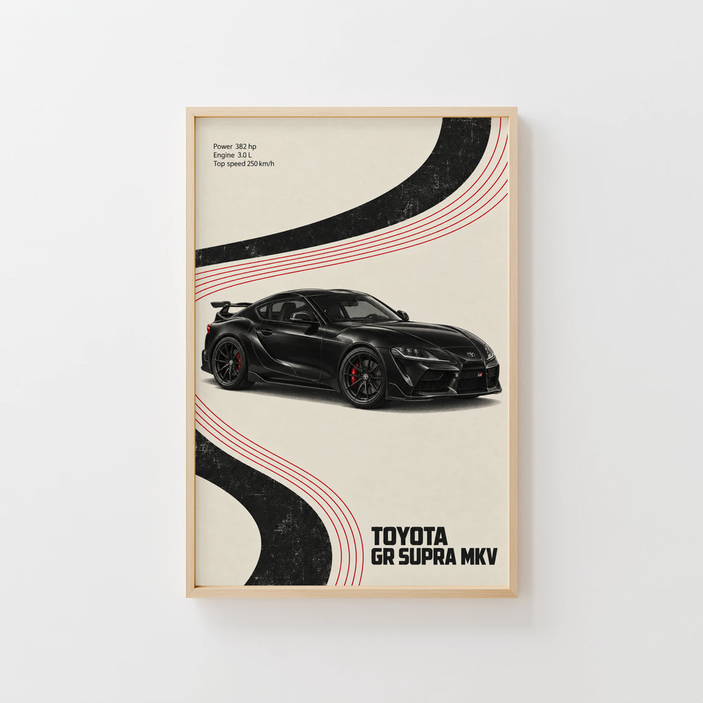 Vintage Toyota GR Supra MkV Print, Car Wall Art