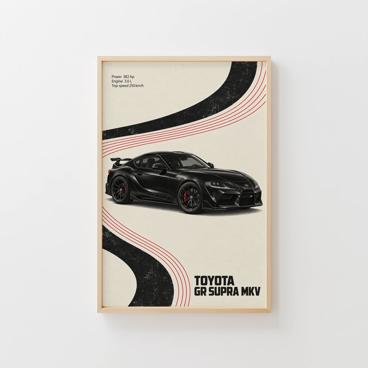 Vintage Toyota GR Supra MkV Print, Car Wall Art