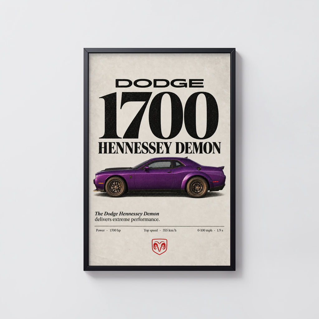 Vintage Dodge Demon Print, Muscle Car Poster, Wall Art