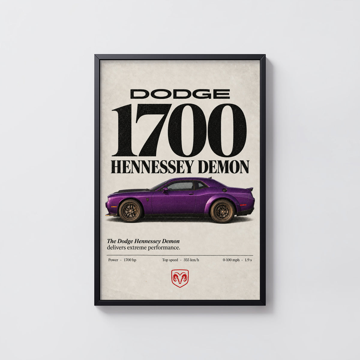 Vintage Dodge Demon Print, Muscle Car Poster, Wall Art