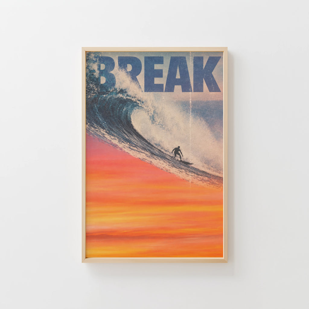 Vintage Surf Print and Poster, Retro Wave Wall Art