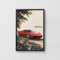 Vintage Ferrari 488 Pista Print, Supercar Wall Art