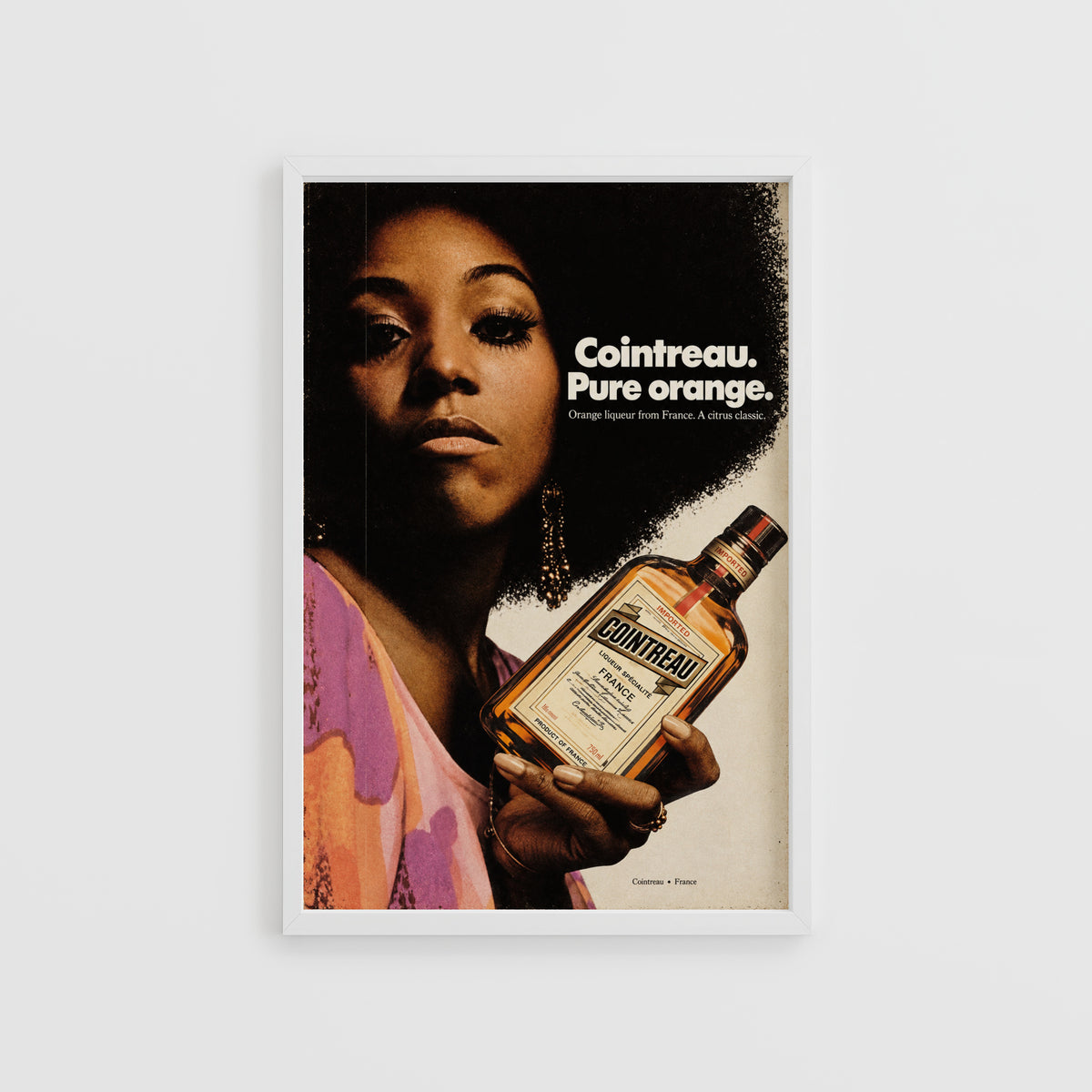 Vintage Cointreau Poster, 1970s Retro Wall Art, Bar Print