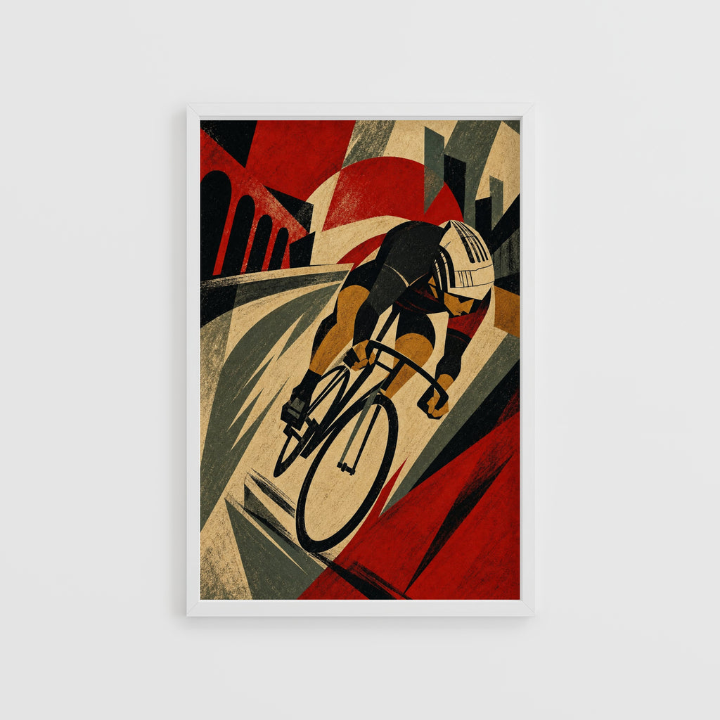 Vintage Cyclist Poster, Art Deco Wall Art, Cycling Print