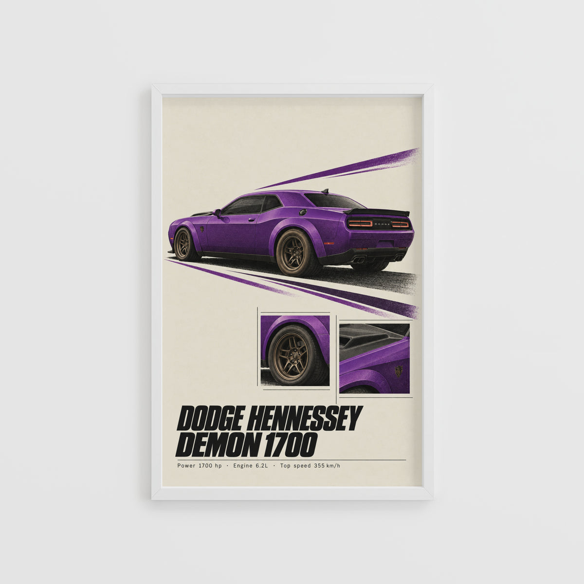 Vintage Dodge Demon Print, Poster, Muscle Car Wall Art