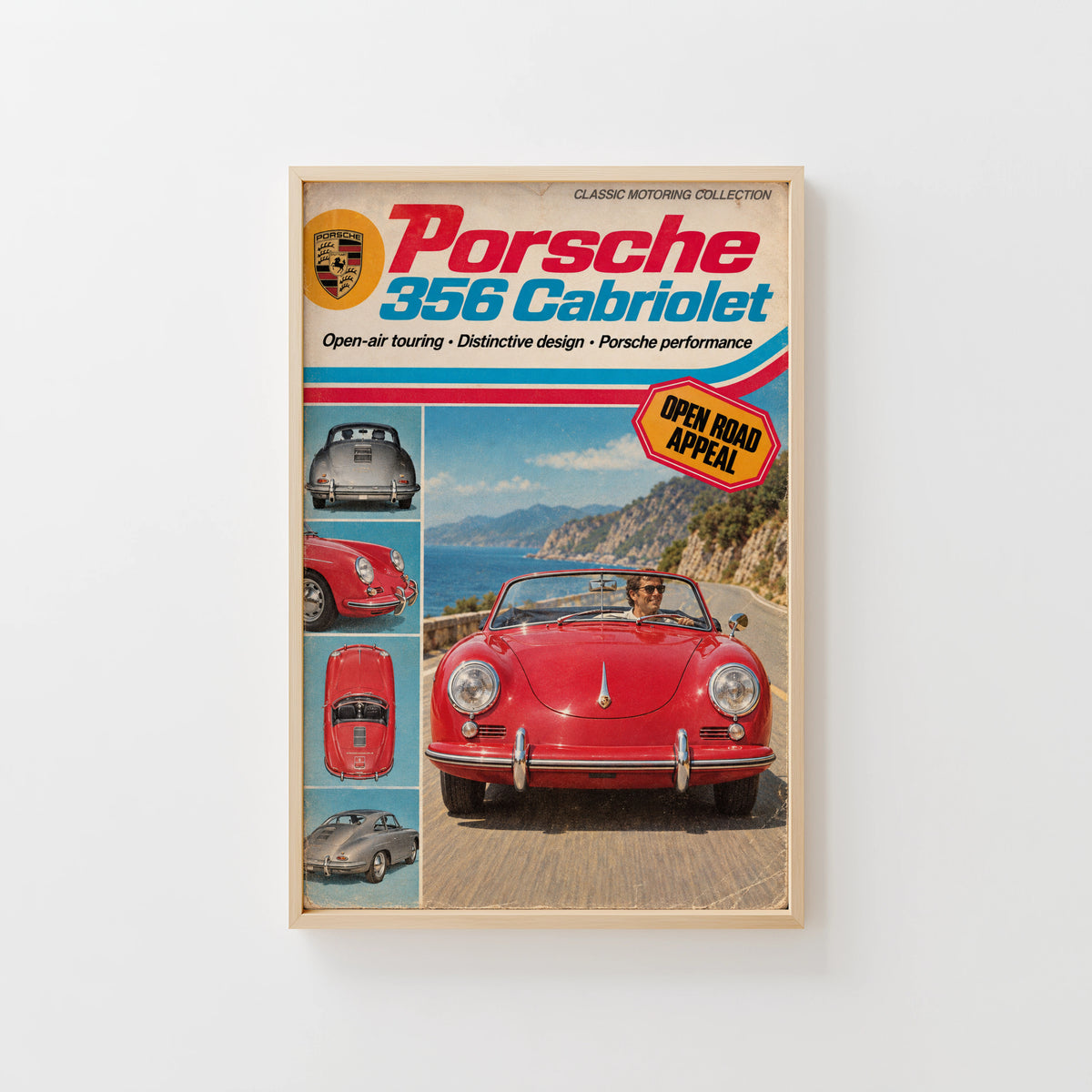 Vintage Porsche 356 Poster, Classic Car Print, Wall Art