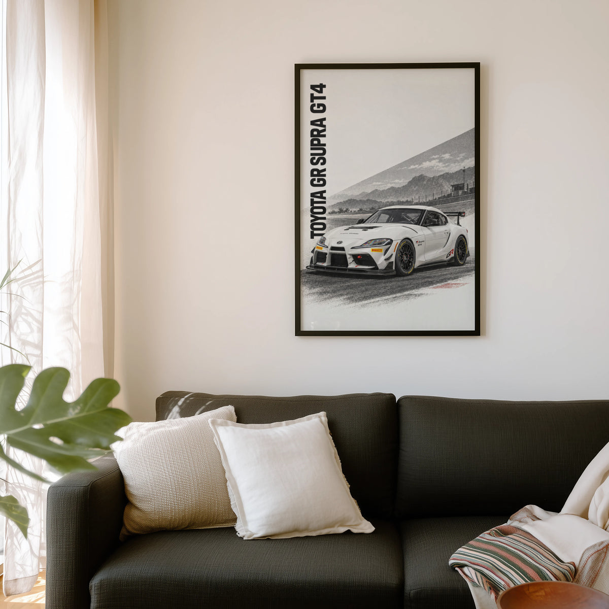 Vintage Toyota Supra Print, Racing Car Wall Art