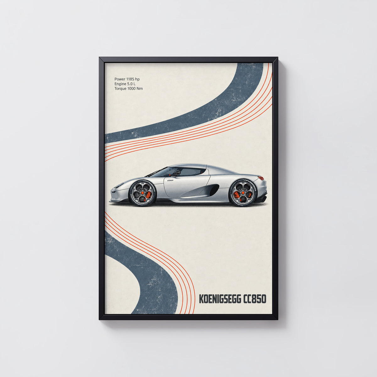Vintage Koenigsegg CC850 Print, Supercar Wall Art