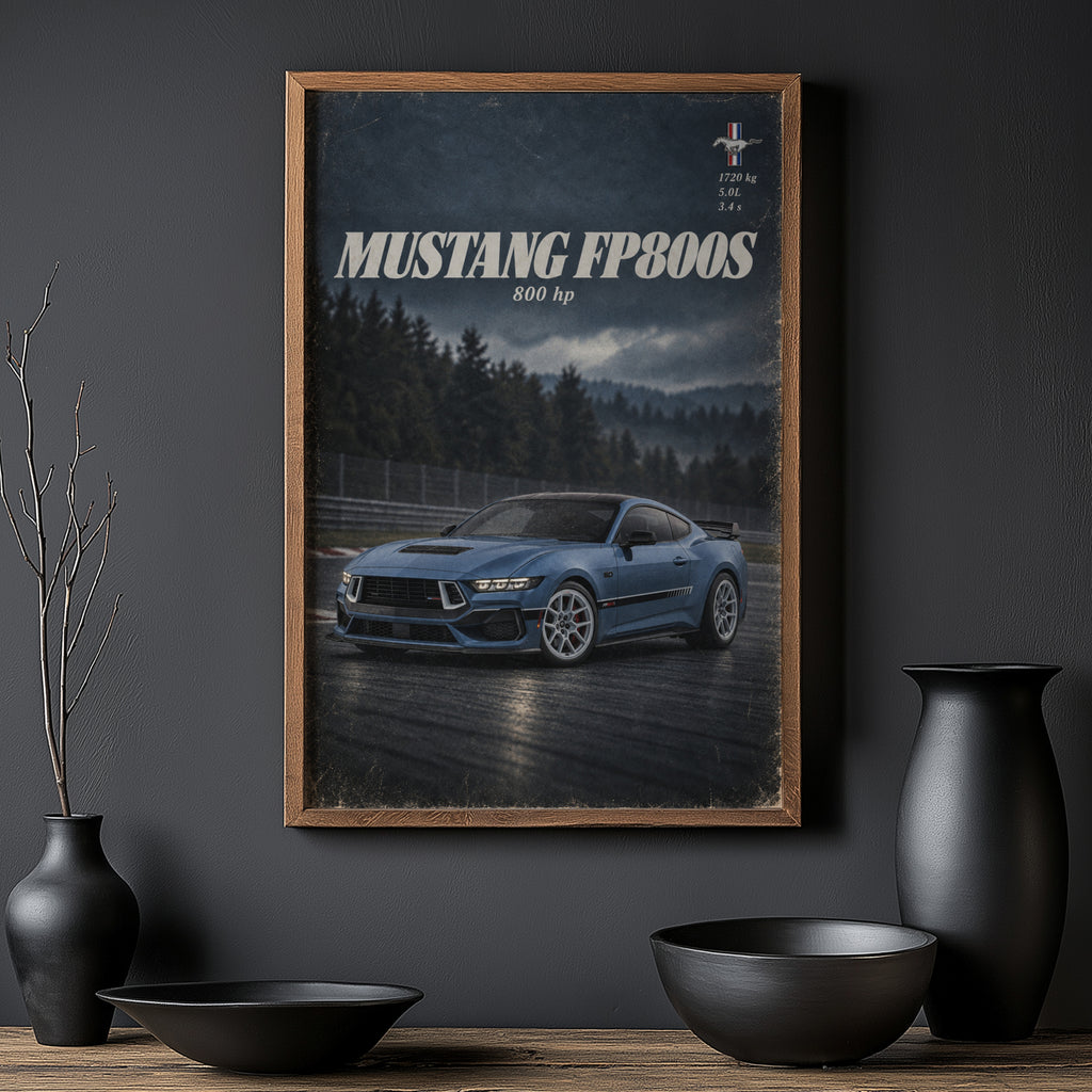 Vintage Mustang FP800S Print, Muscle Car Wall Art