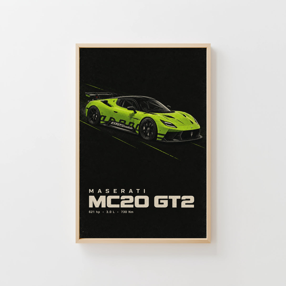 Vintage Maserati MC20 GT2 Print, Race Car Wall Art