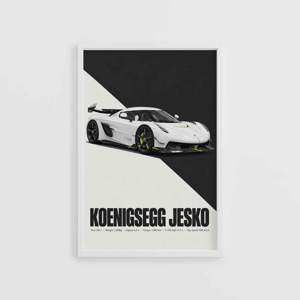 Vintage Koenigsegg Jesko Print, Hypercar Wall Art