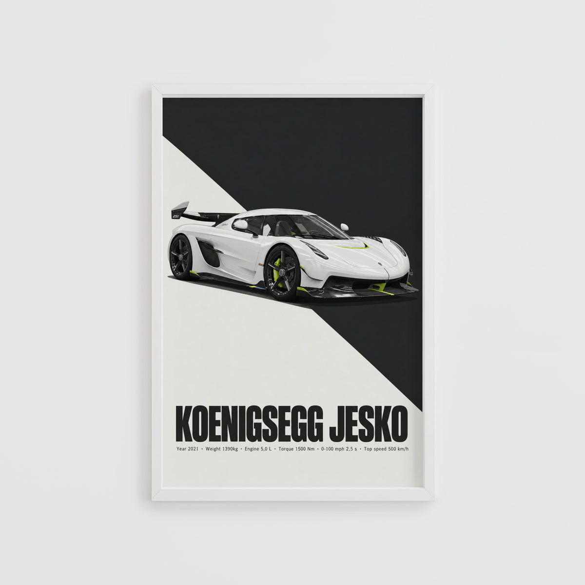 Vintage Koenigsegg Jesko Print, Hypercar Wall Art