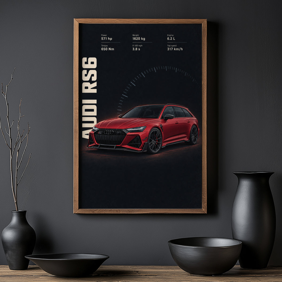 Vintage Audi RS6 Print, Car Wall Art