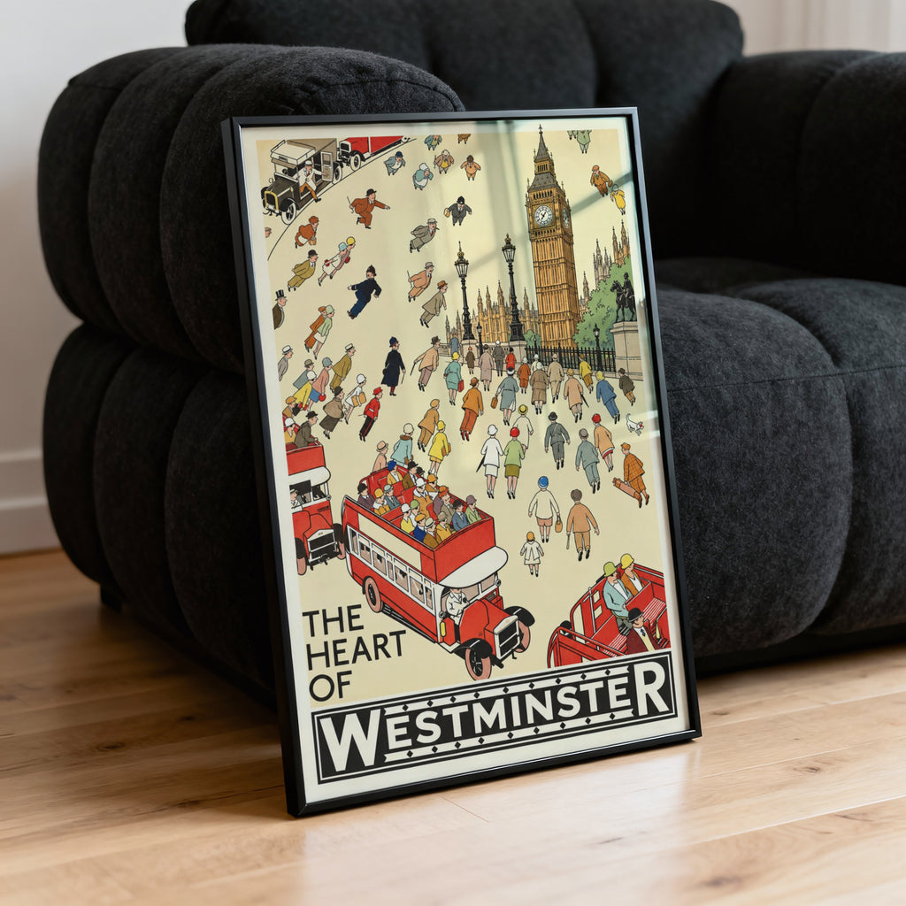 Vintage Westminster Poster, Big Ben London Wall Art Print