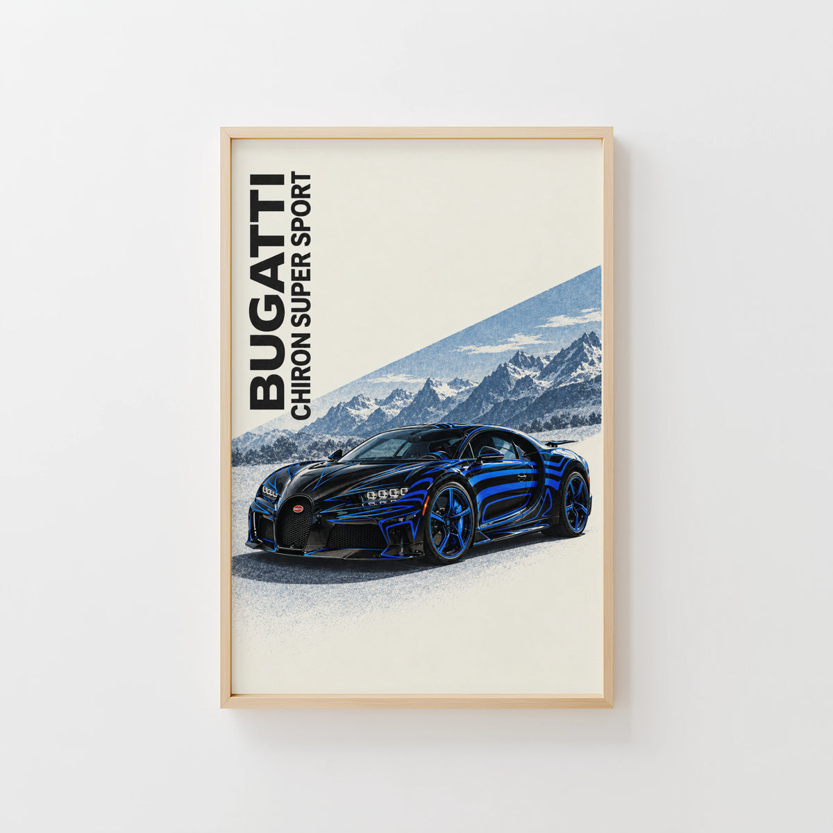 Vintage Bugatti Chiron Print, Car Poster, Wall Art