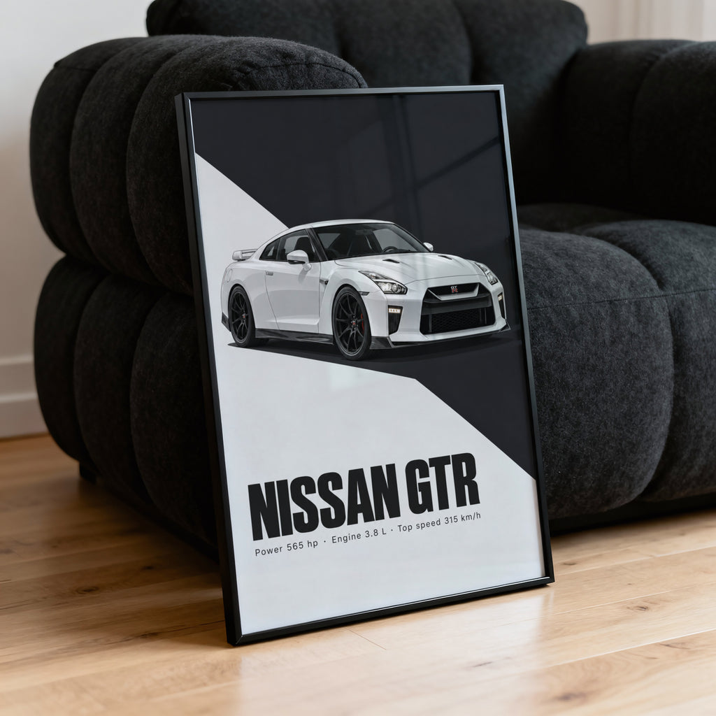 Vintage Nissan GTR Print, Car Wall Art