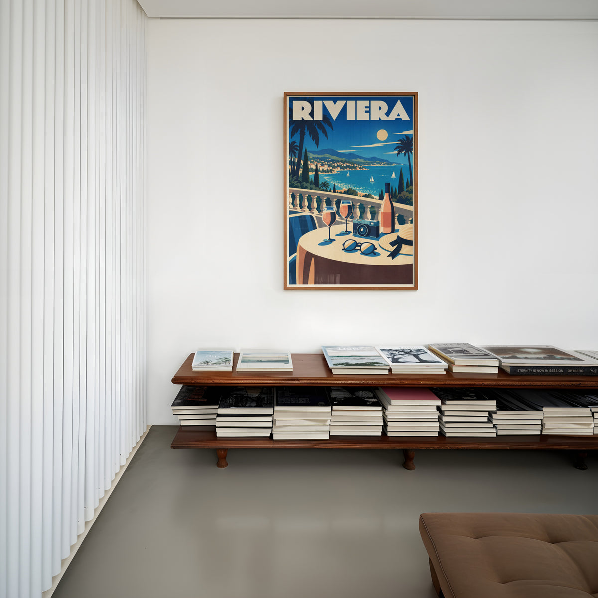 Vintage Riviera Poster, Art Deco Wall Art, Travel Print