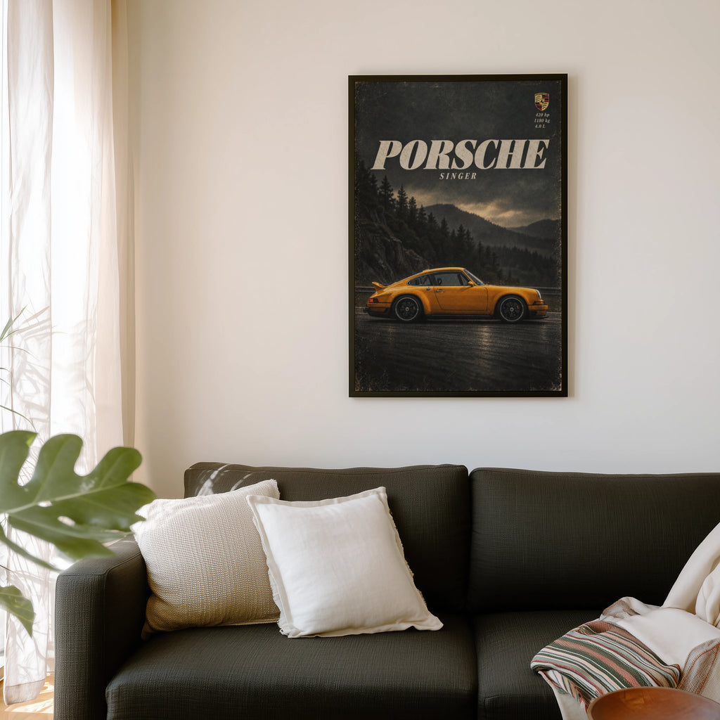 Vintage Porsche Singer Print, Car Poster, Wall Art
