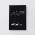 Vintage Lamborghini Pacchetto Print, Car Wall Art