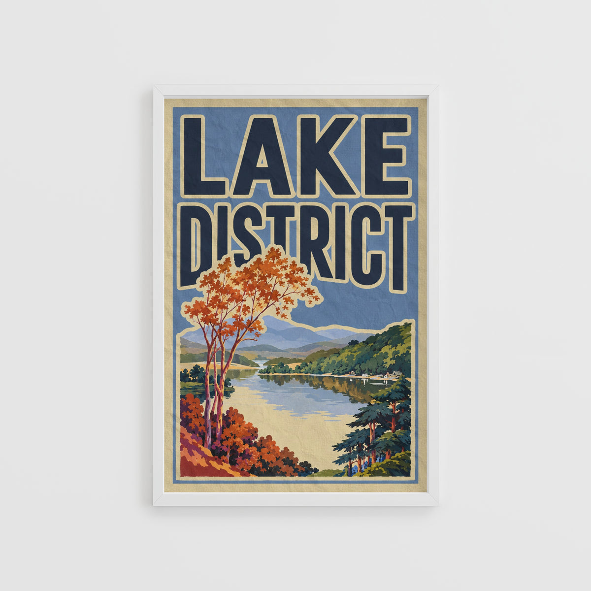 Vintage Lake District Poster, Autumn Landscape Print