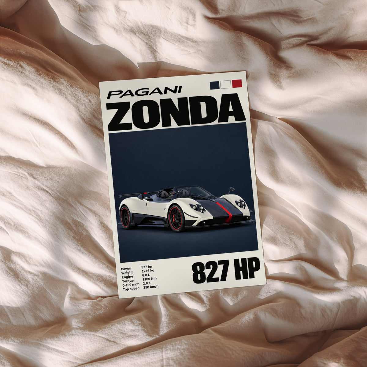Vintage Pagani Zonda Print, Supercar Wall Art